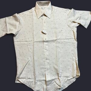 VTG sears men's store golden comfort ultressa perma-prest 70s button shirt XL